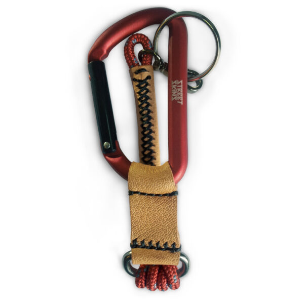Premium quality luxury leather professional climbing carabiner keychain